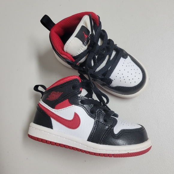 Nike Jordan 1 Mid Bread 640735-122 Toddler Shoes Sneakers Size 6c. - Picture 3 of 9